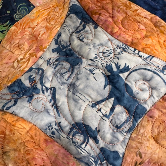 Colorful Patchwork Quilt Hot-pad Wall Tapestries with Alaskan Outdoorsy Patterns - Picture 2 of 5